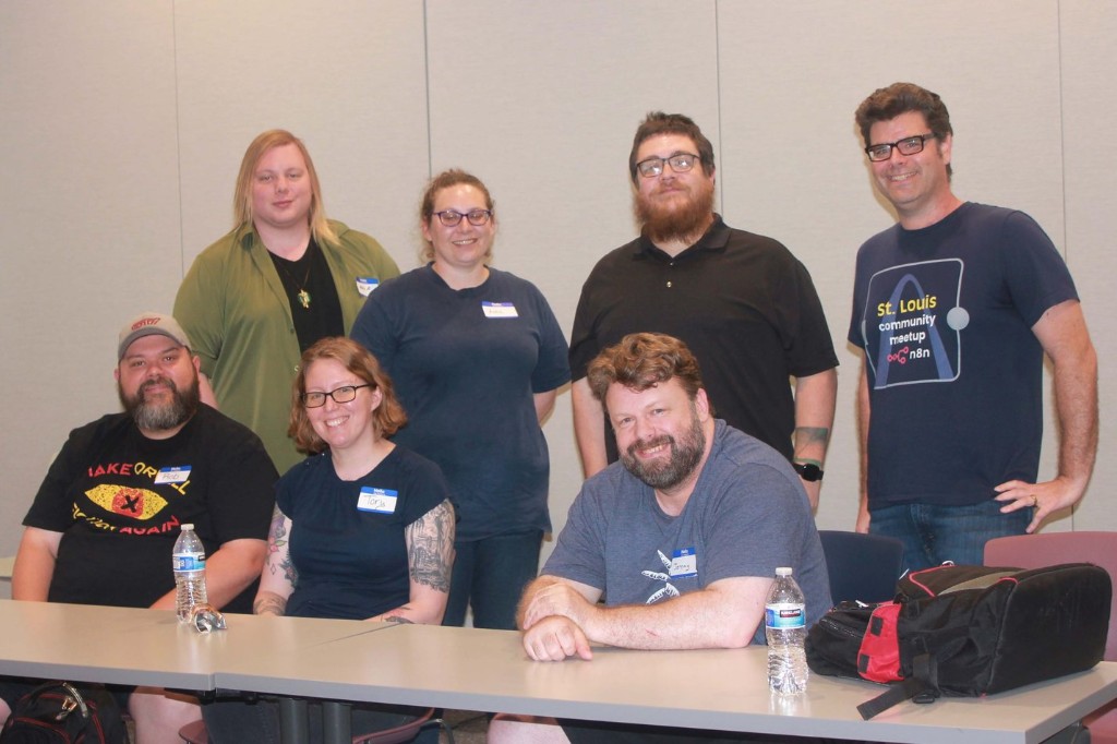 St. Louis n8n community members at the May 2025 AI building workshop