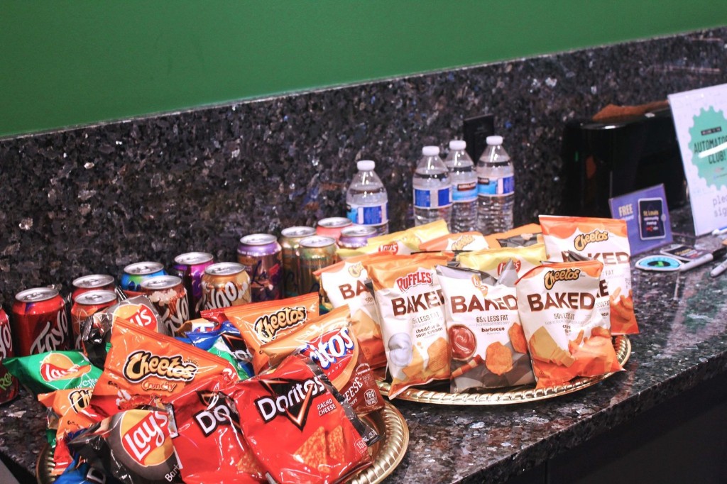 Snacks and drinks laid out for the Automators' Club workshop